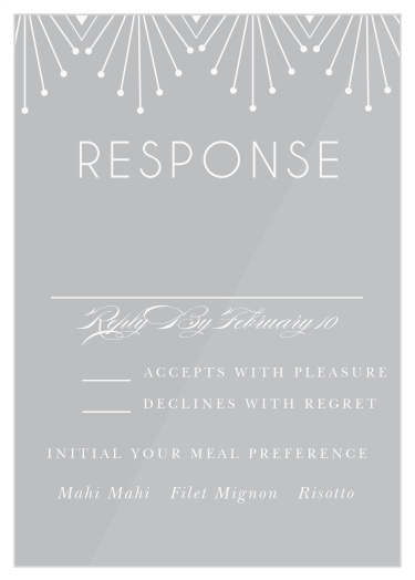 Our Deco Classic Clear Response Cards are classically elegant.