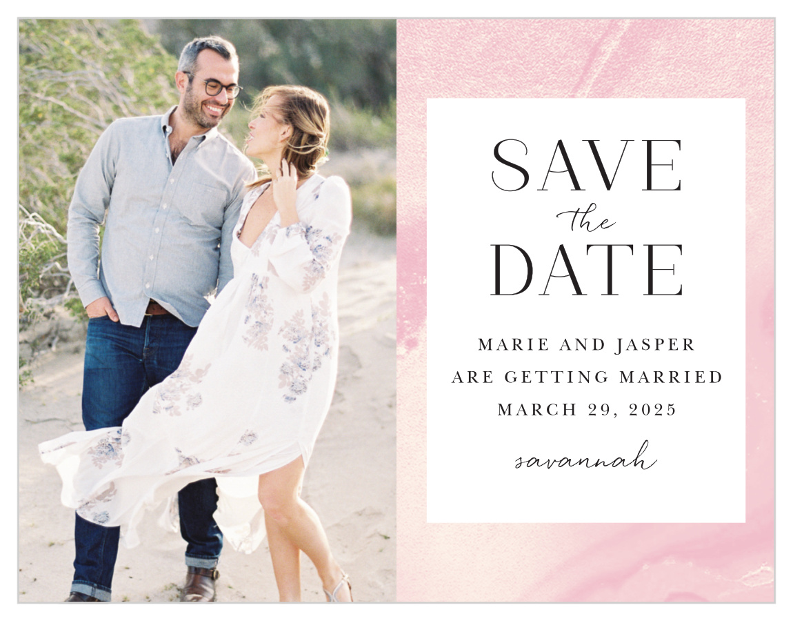 Blushing Gold Save the Date Cards