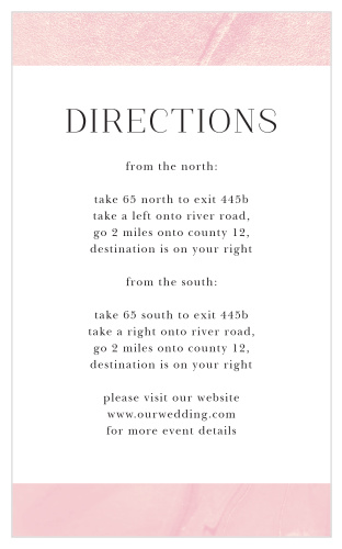 The Blushing Gold Direction Cards feature a clean black and white simplistic design.