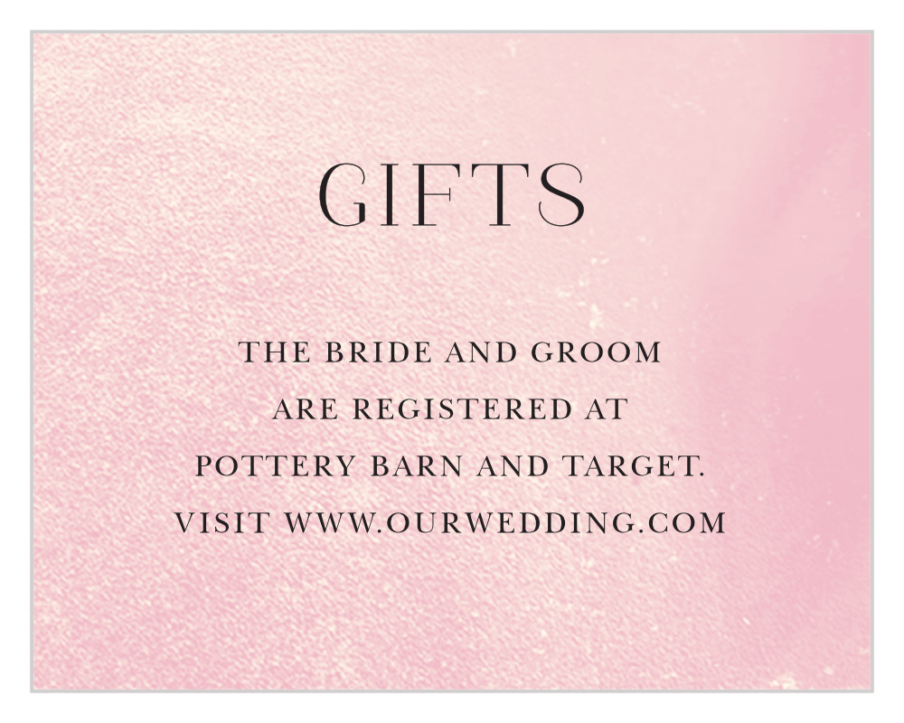 Blushing Gold Registry Cards