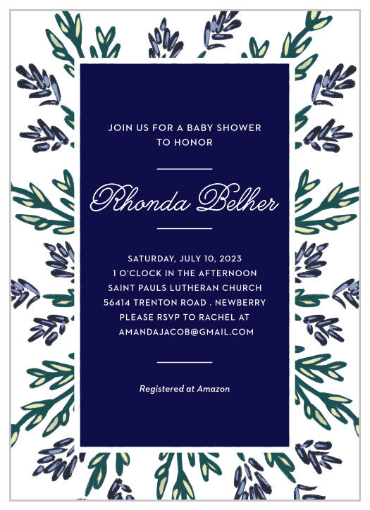 Our Lavender Garden Baby Shower Invitations have a minimal, natural look that is perfect for any baby shower.