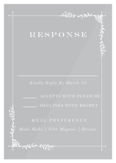 Our stunning Garden Frame Clear Response Cards are vintage and elegant.