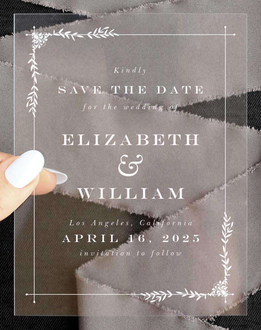 Garden Frame Clear Save the Date Cards