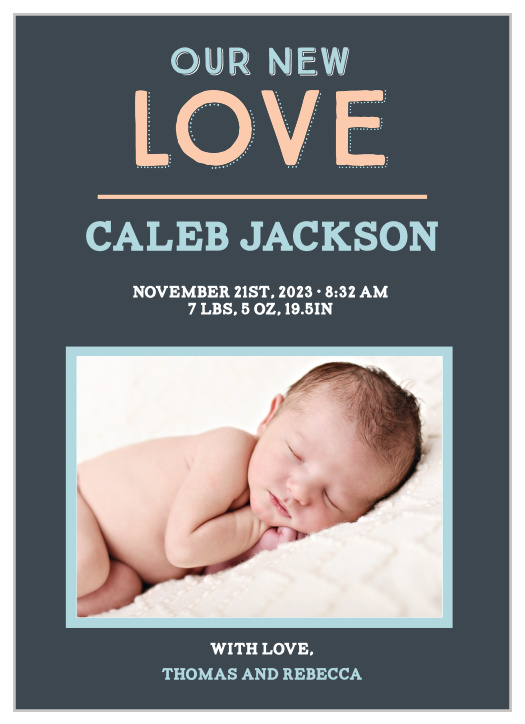 Our Poppin' Bottles Birth Announcements feature cute typography!