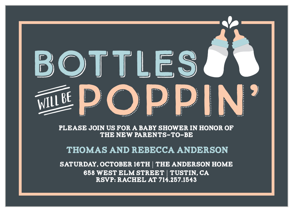 Poppin' Bottles Baby Shower Invitations
