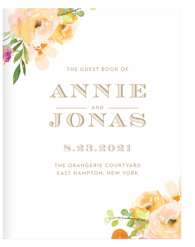 Peachy Flowers Guest Book