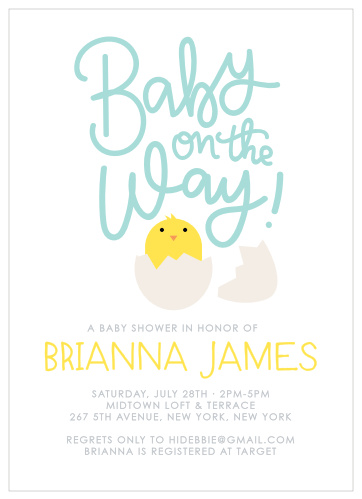 Our Ready to Hatch Baby Shower Invitations feature a stunning ensemble of spring colors and style.