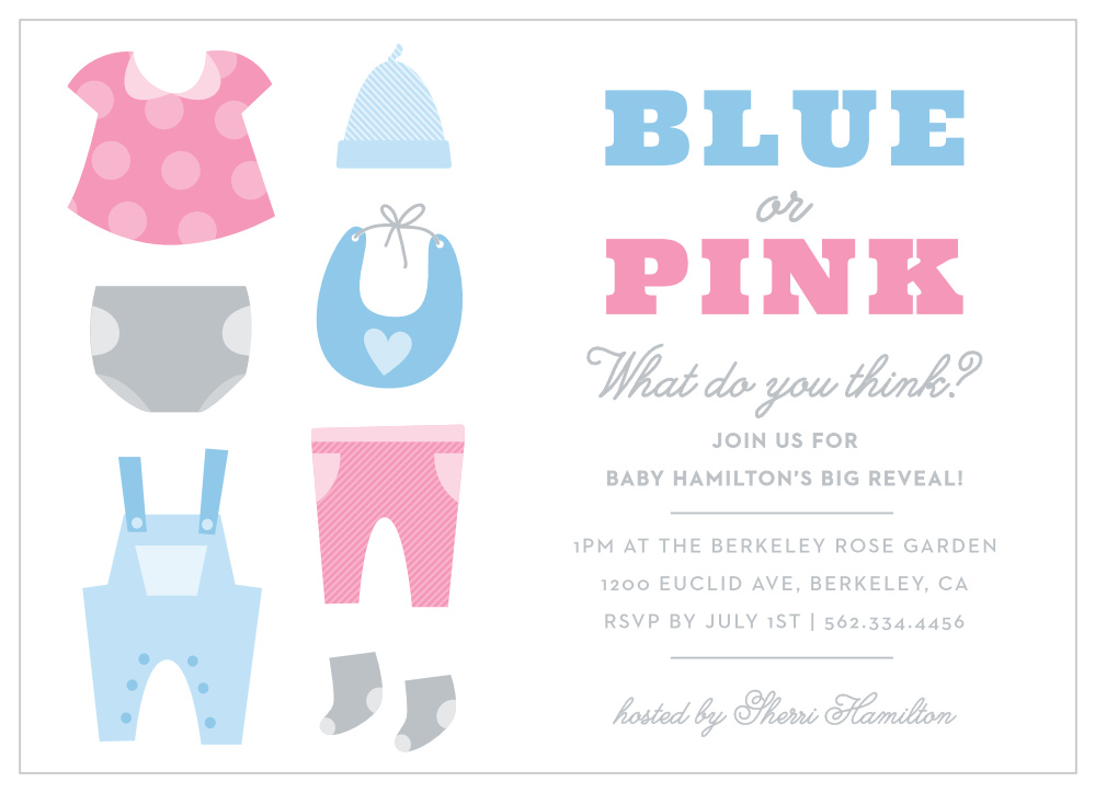 Baby Clothes Reveal Baby Shower Invitations