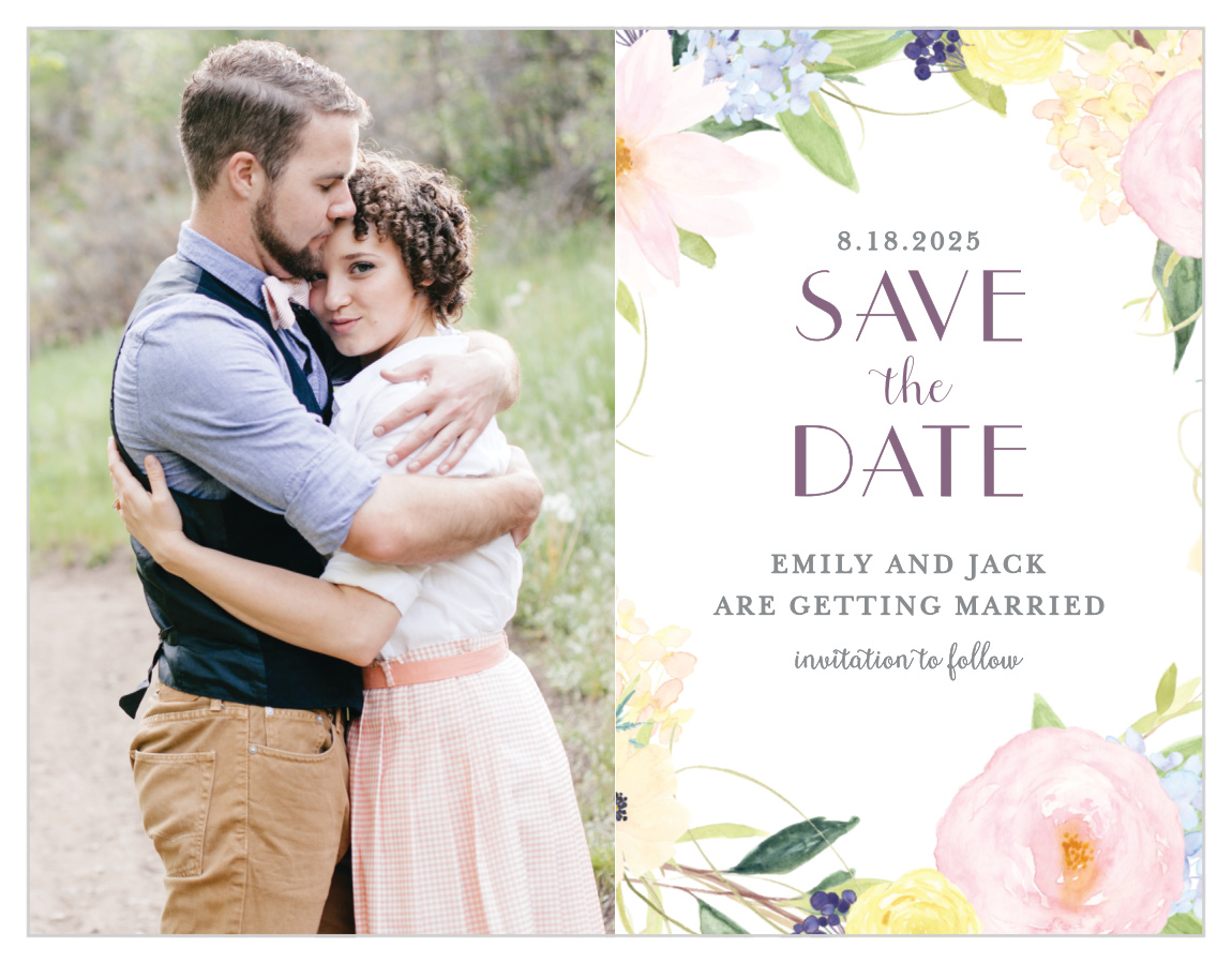 Spring Watercolors Save the Date Cards