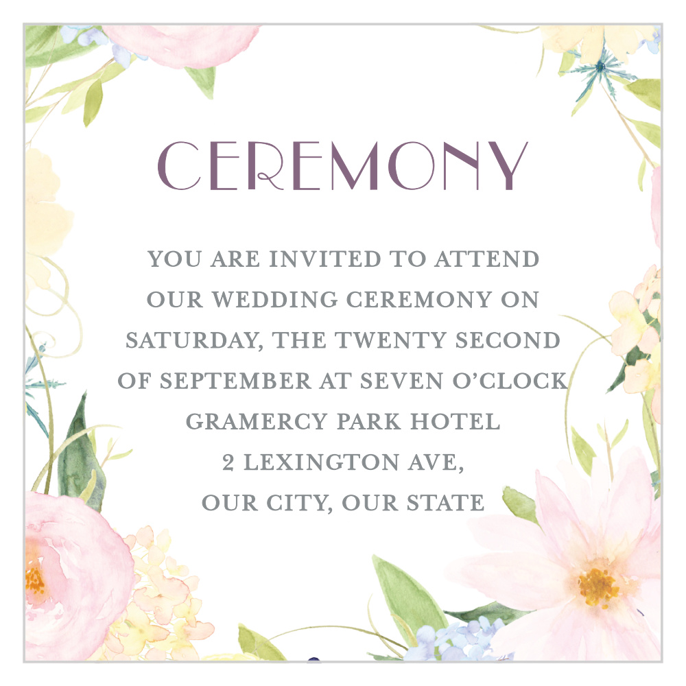 Spring Watercolors Ceremony Cards