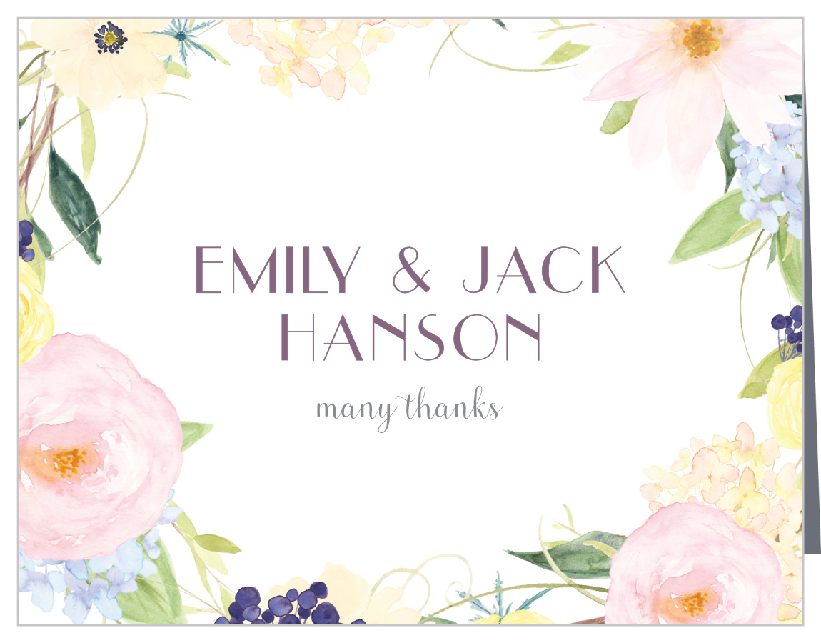 Spring Watercolors Wedding Thank You Cards