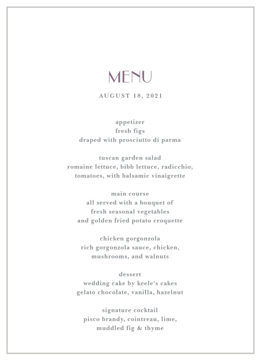 Delight your future guests with the subtle beauty of our Spring Watercolors Wedding Menus.