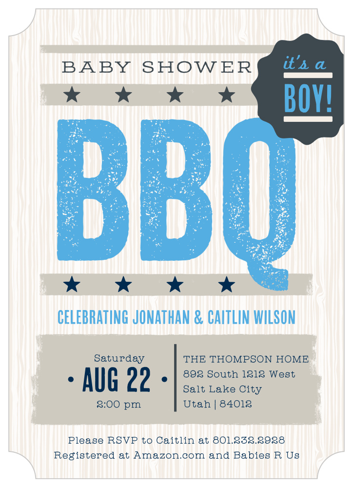 Baby BBQ Baby Shower Invitations