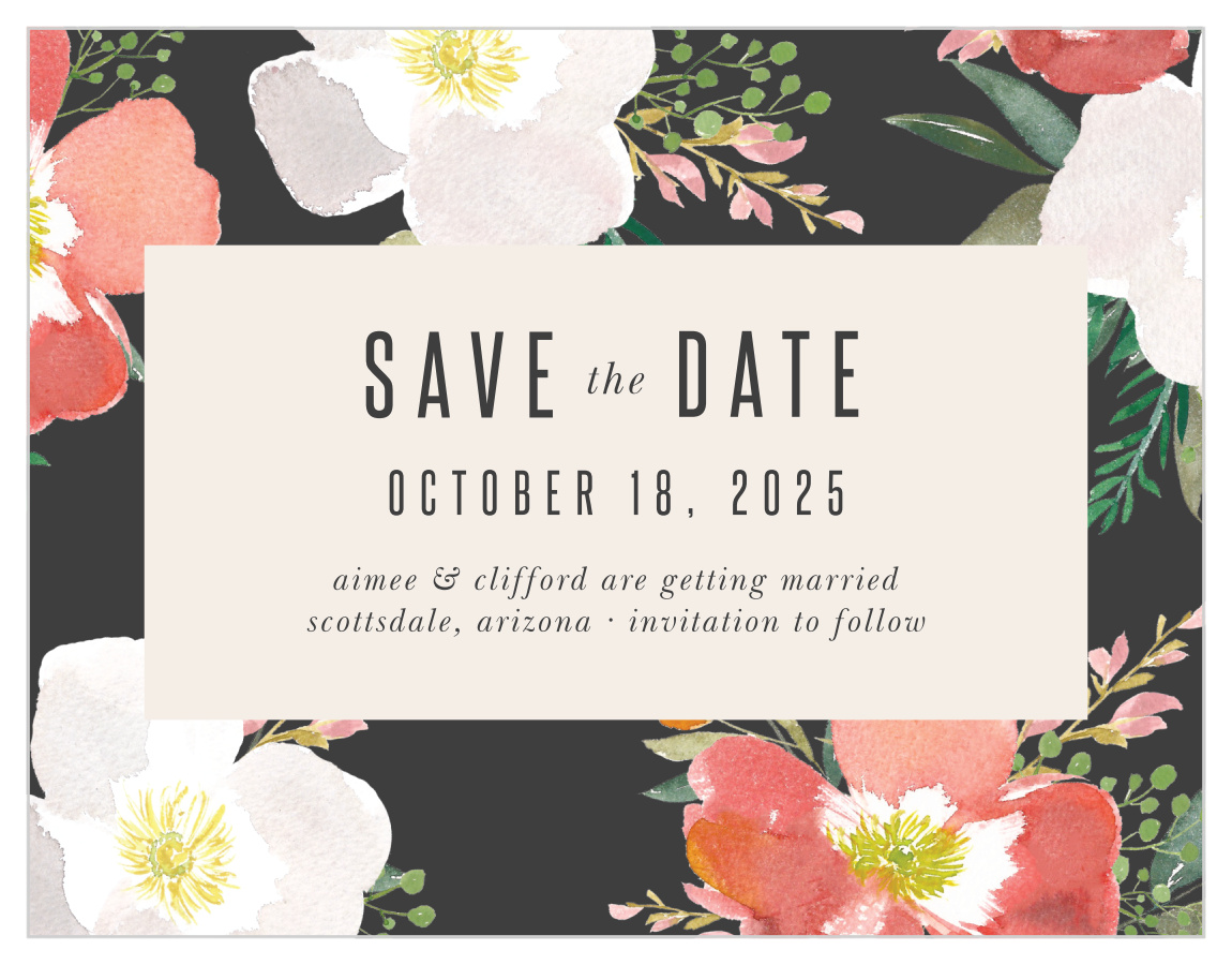 Spring Rose Save the Date Cards