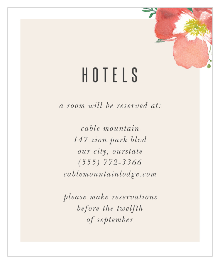 Spring Rose Accommodation Cards