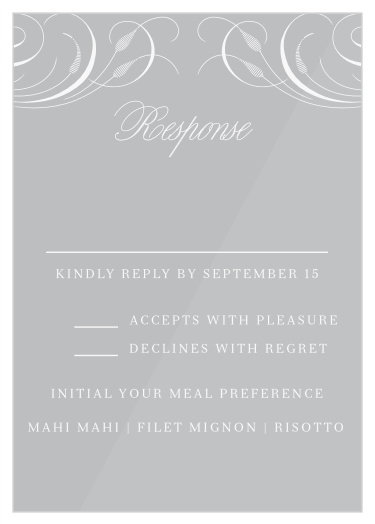 Our Romantic Swirls Clear Response Cards are classically elegant.