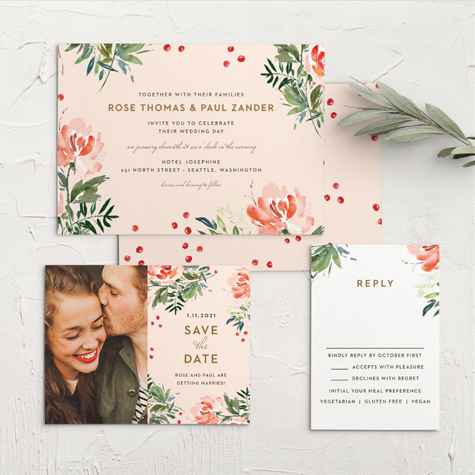 Winter Berries Wedding Invitations