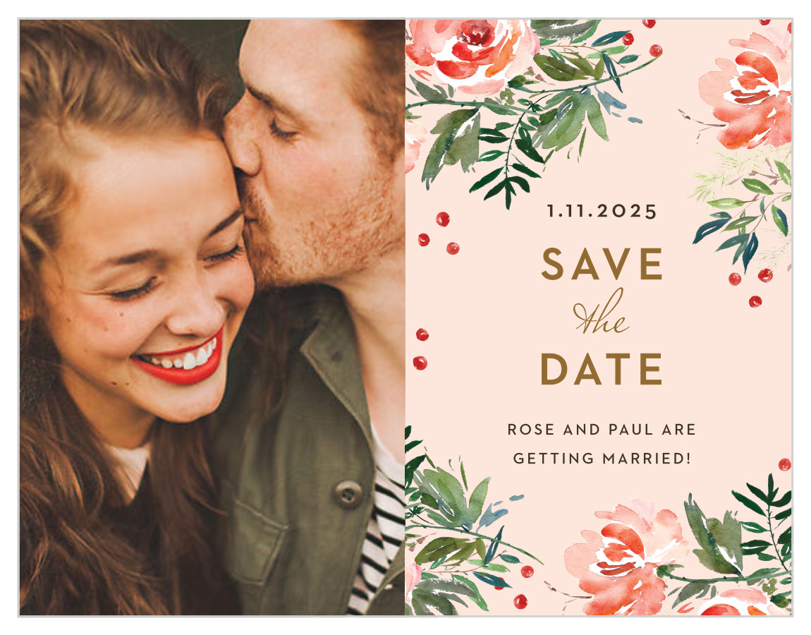 Winter Berries Save the Date Cards