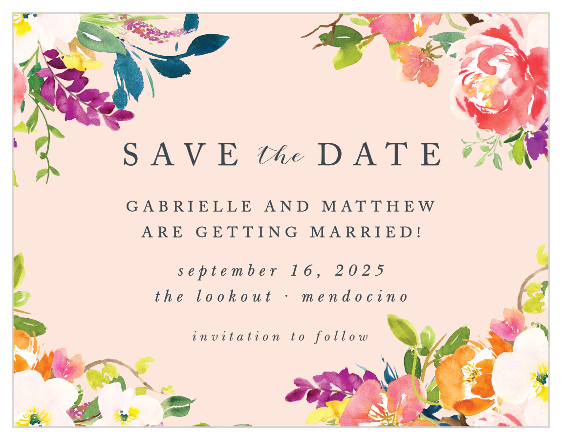 Spring Peach Save the Date Cards