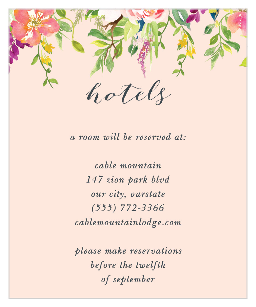 Spring Peach Accommodation Cards