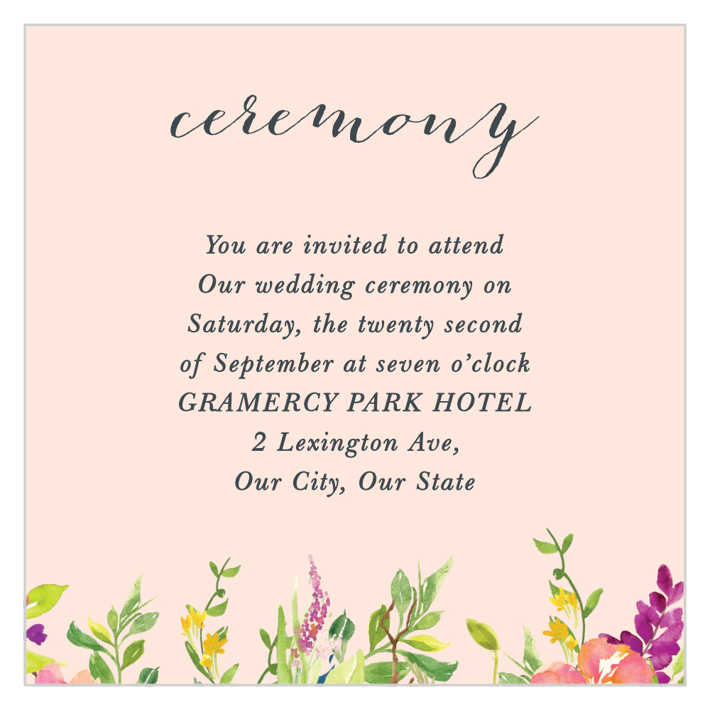 Spring Peach Ceremony Cards