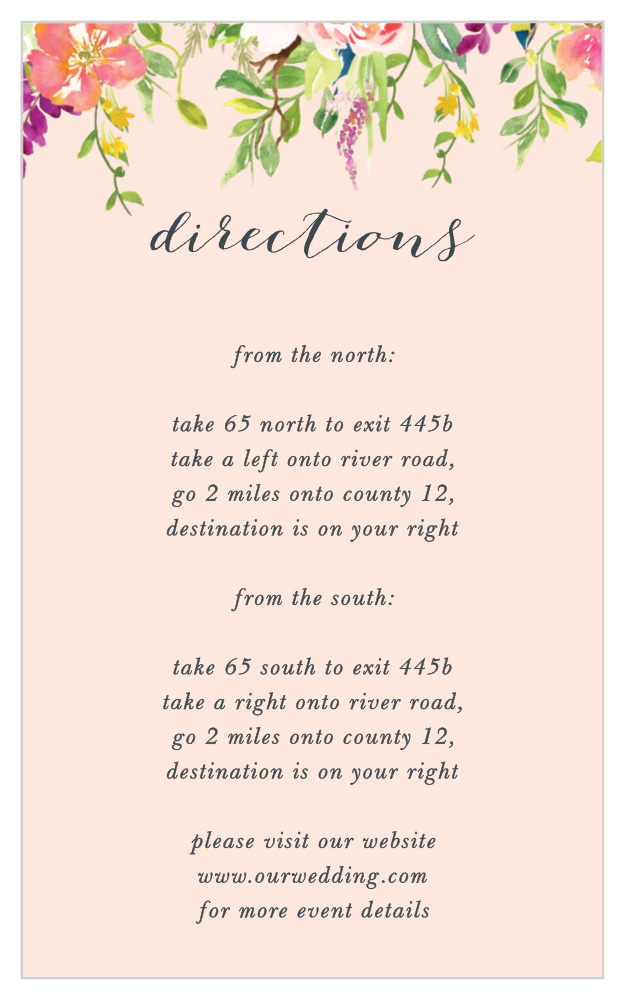 Spring Peach Direction Cards