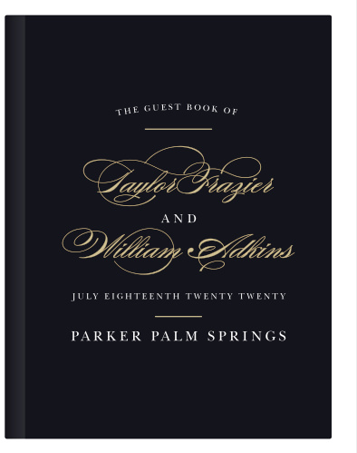 Our Elegant Vintage Guest Book features a text that flows across the page and into your loved ones' minds.