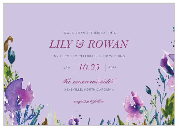 Enjoy the company of your friends and family when you use our Lavender Blooms Wedding Invitations to invite them.