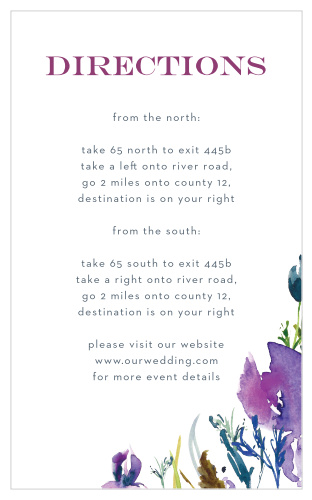 Help your friends and family find your event with our stunning Lavender Direction Cards.