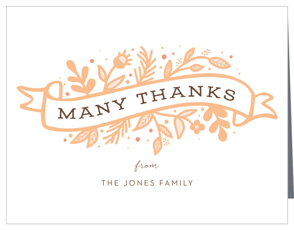 Floral Banner Baby Shower Thank You Cards