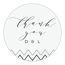 Gift family and friends with a memento of your special day with our Chevron Ornamental Frame Wedding Stickers.