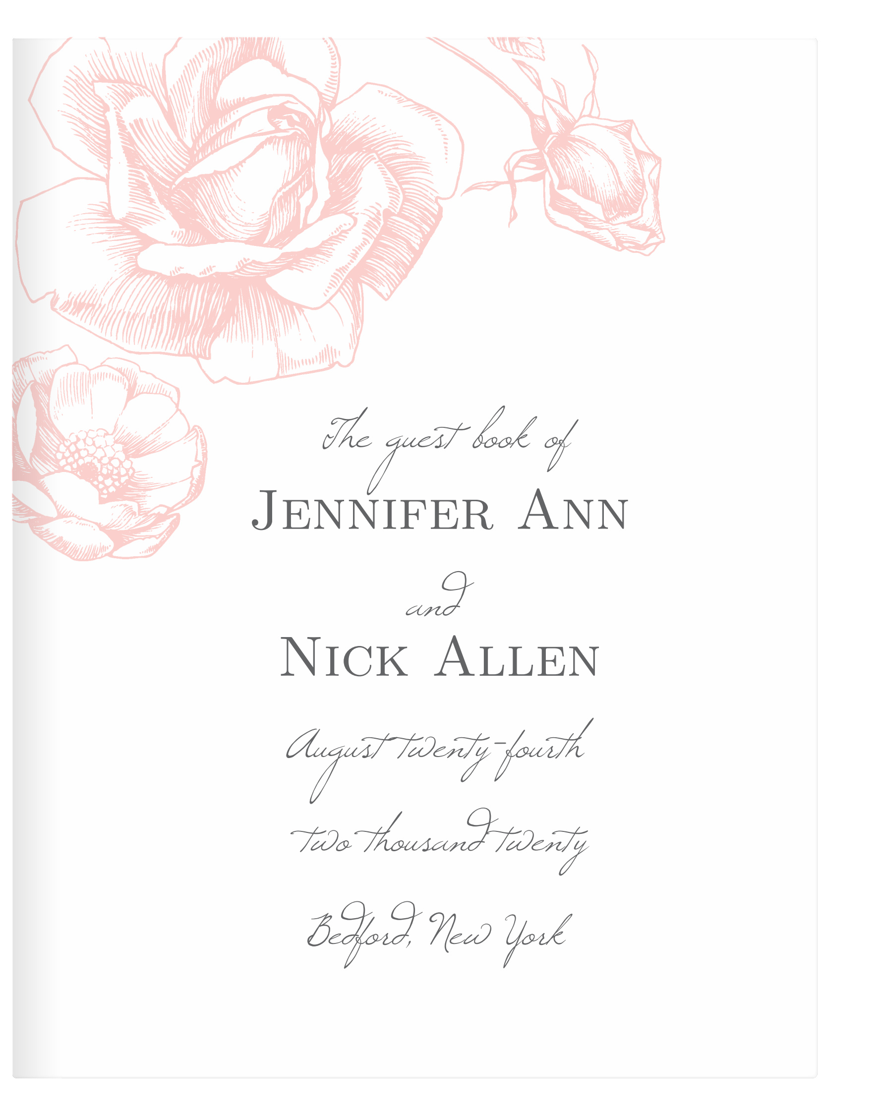 Illustrated Rose Guest Book