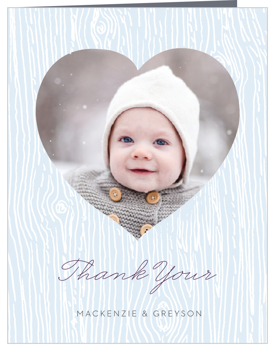 Rustic Woodgrain Baby Shower Thank You Cards