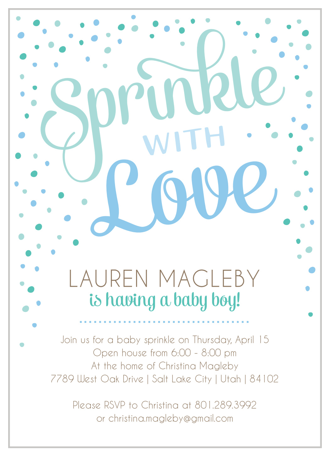 Sprinkle With Love Baby Shower Invitations