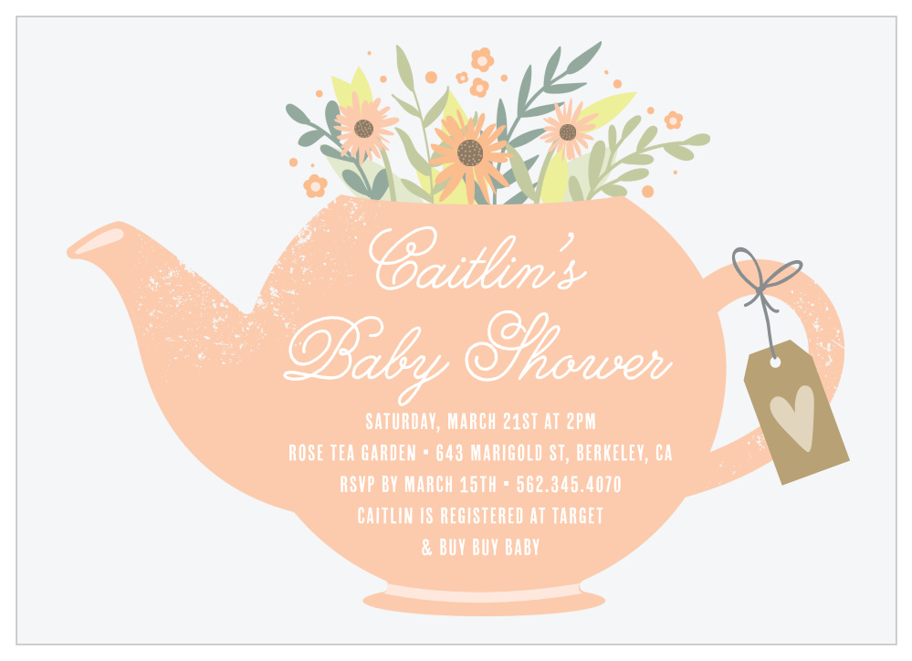 Tea Bouquet Baby Shower Invitations