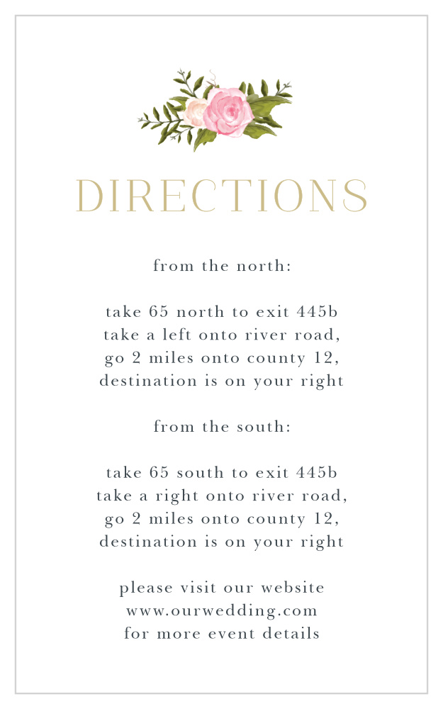 Floral Antlers Direction Cards