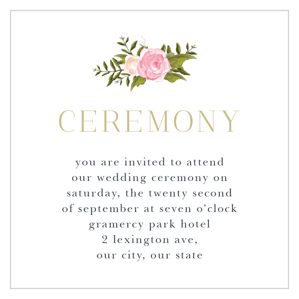 Floral Antlers Ceremony Cards