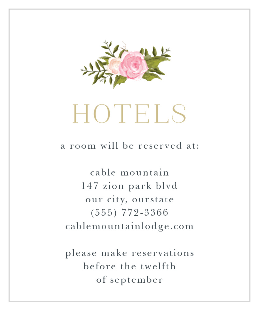 Floral Antlers Accommodation Cards