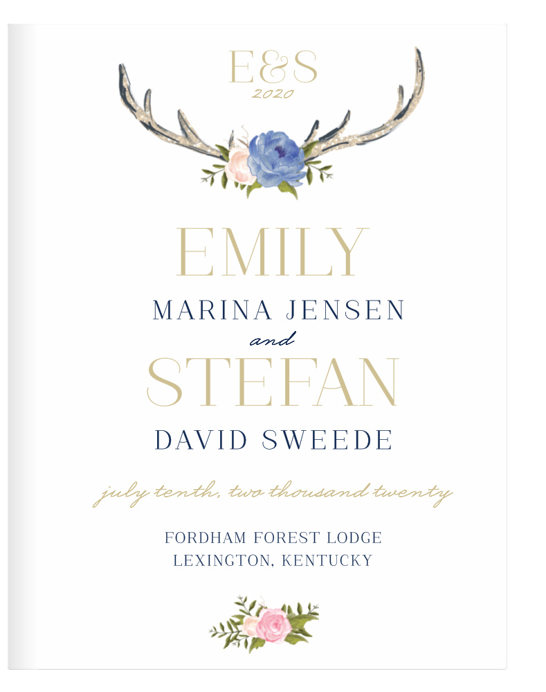 Floral Antlers Guest Book