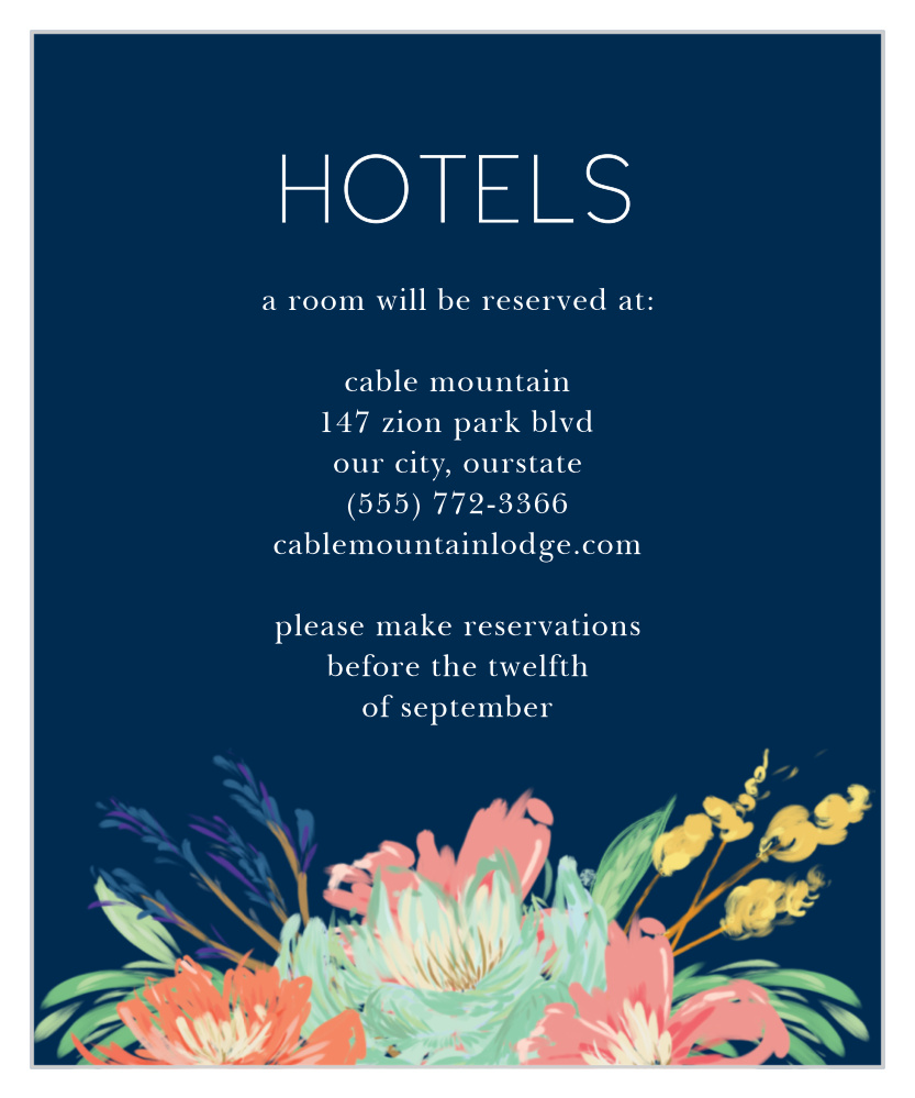 Tropical Blooms Accommodation Cards