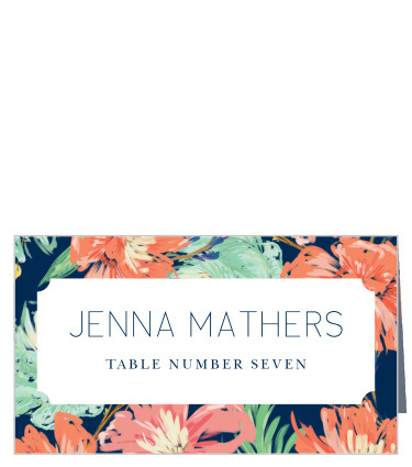 Treat your friends and family to unforgettable experience with our Tropical Blooms Place Cards.