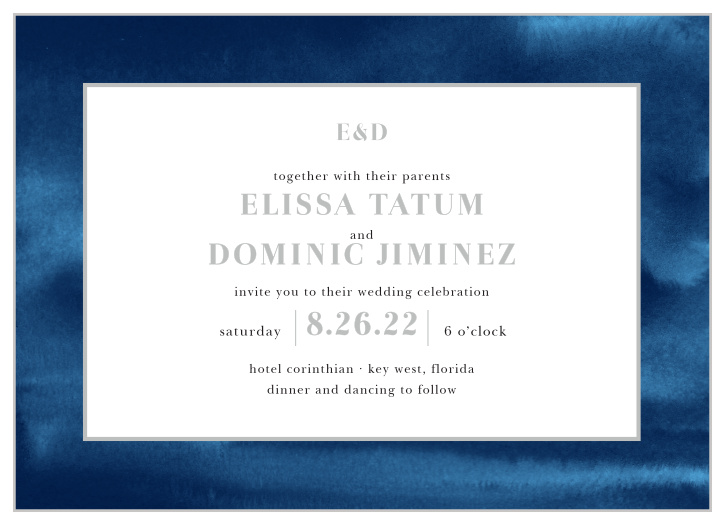 Enjoy the company of your friends and family when you use our Indigo Watercolor Wedding Invitations to invite them.