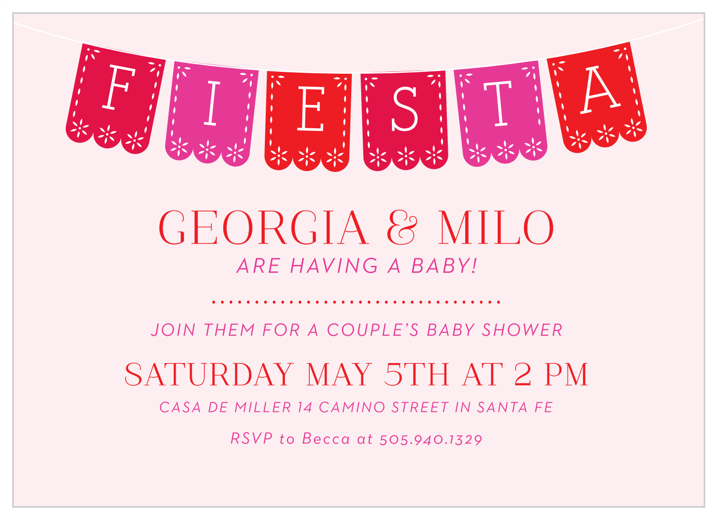 Papel Fiesta Baby Shower Invitations