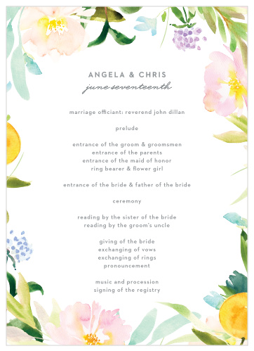 Impress your friends and family when you use our energetic Summer Bouquet Wedding Programs.