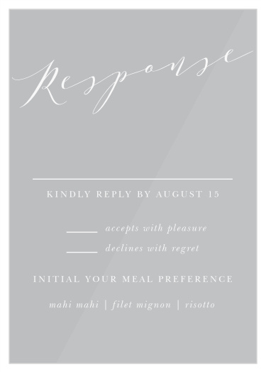 Our stunning Modern Calligraphy Clear Response Cards offer an unforgettable blend of modern minimalism and classic elegance.