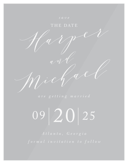 Clear Wedding Save The Date Cards | Design Instantly Online