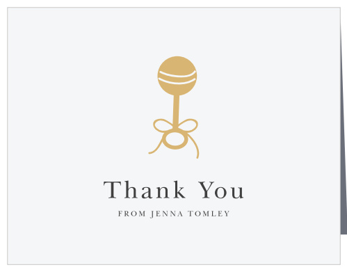 Our Golden Rattle Baby Shower Thank You Cards are a great way to show your appreciation to your loved ones. 
