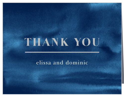 Show your gratitude to your supporters with our Indigo Watercolor Wedding Thank You Cards.