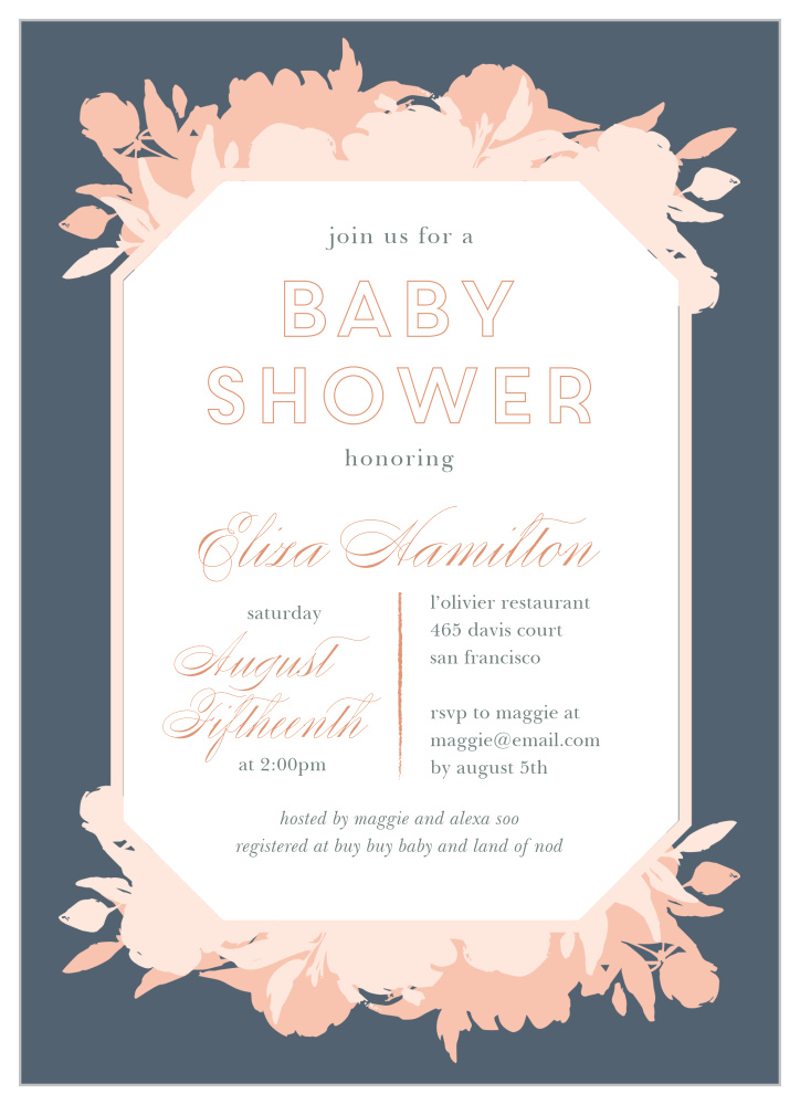 Pink Bouquet Baby Shower Invitations