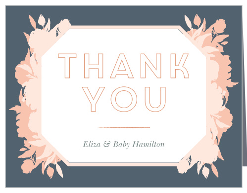 Pink Bouquet Baby Shower Thank You Cards
